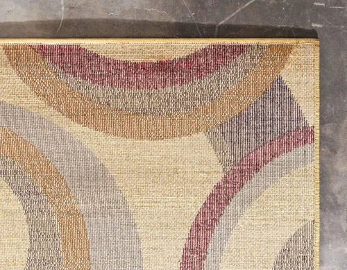 Miniatura 9 de Unique Loom Barista Collection - Alfombra moderna a cuadros, contemporánea, multicapas, Polipropileno, Beige/azul