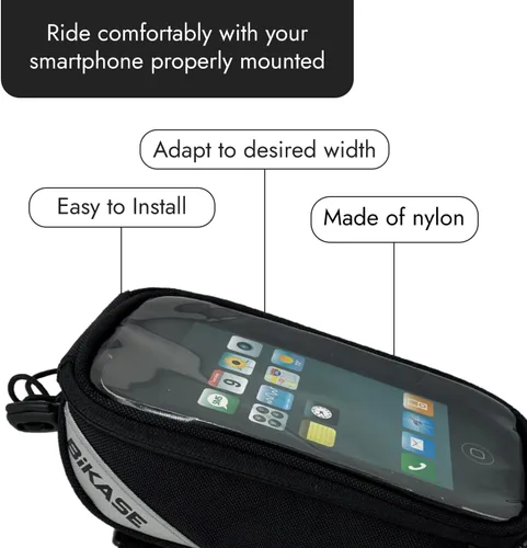 Miniatura 4 de BiKase Beetle - Bolsa grande para teléfono para bicicleta eléctrica, soporte de teléfono de nailon resistente al agua para bicicletas, compatible