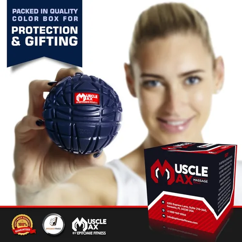 Miniatura 5 de Epitomie Fitness Muscle Max Pelota de Masaje - Pelota de terapia para masaje de puntos gatillo - Masajeador de tejido profundo para liberación Azul
