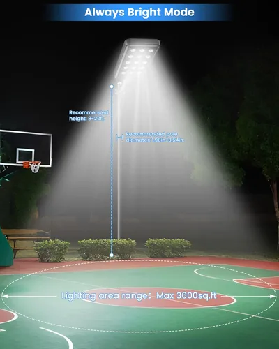 Miniatura 4 de Gefolly G-15000W Luz solar de calle al aire libre, 6500K gran angular luz de estacionamiento comercial del atardecer al amanecer IP67 seguridad
