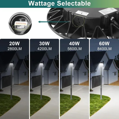 Miniatura 2 de Luces LED para poste superior con fotocélula del atardecer al amanecer, 20W-30W-40W-60W de potencia seleccionable, 3000K-4000K-5000K 3CCT