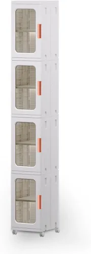 Gabinete de almacenamiento estrecho con puertas y estantes, almacenamiento alto y delgado para baño, gabinete de cocina con estante ajustable,