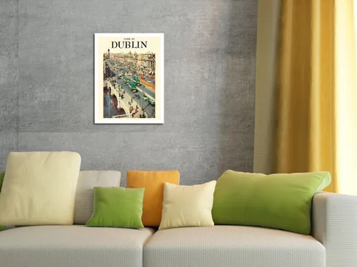 Miniatura 4 de Pacifica Island Art Cartel de viaje vintage con texto en inglés «Come To Dublin Ireland – O'Connell Street – Vintage Travel Poster c.1950s – 8 x 12