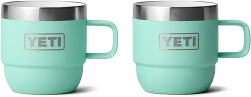 Miniatura 25 de YETI Rambler - Taza apilable de 6 oz, de acero inoxidable, aislada al vacío para espresso/café, paquete de 2 Azul marino