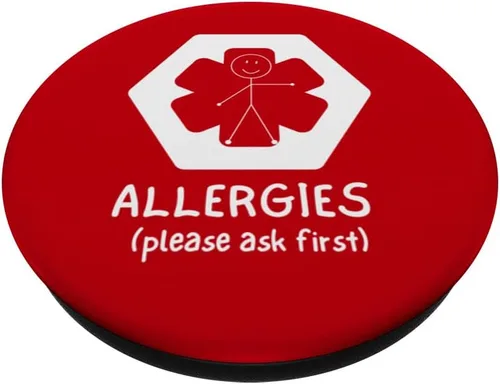 Miniatura 2 de KID's ALLERGY ALERT ALLERGIES PLEASE ASK FIRST PopSockets Adhesive PopGrip