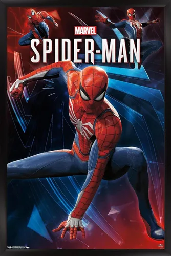 Trends International Marvel Comics - Póster de pared de Spider-Man, poses, 22.375 x 34 pulgadas, versión enmarcada en negro Versión con marco negro