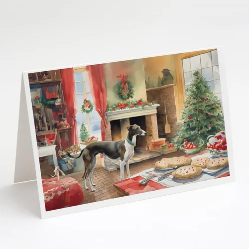 Miniatura 75 de Caroline's Treasures DAC3884GCA7P Paquete de 8 tarjetas en blanco de Navidad con galletas de husky siberiano Tarjetas de felicitación con sobres
