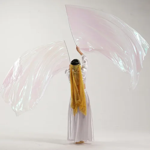 Miniatura 4 de MUNAFIE Banderas de adoración para danza, alabanza, banderas de iglesia para adoración, Banderas de Danza transparentes