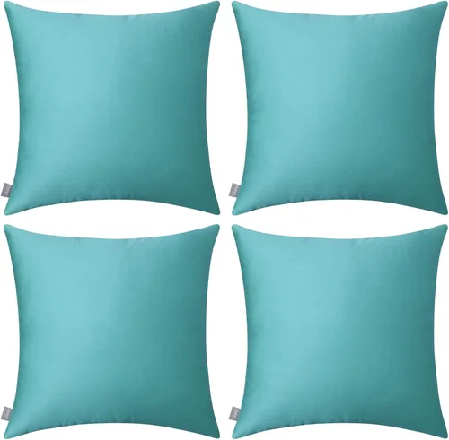 Miniatura 56 de Thmyo - Paquete de 4 fundas de almohada decorativas de 100 % algodón para lumbar, cómodas, sólidas, para Navidad/Halloween, fundas de cojín Blanco