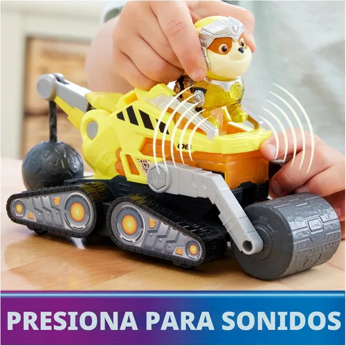 Miniatura 4 de Paw Patrol: The Mighty Movie, camión de juguete de construcción con Rubble Mighty Pups, figura de acción, luces y sonidos, juguetes para niños