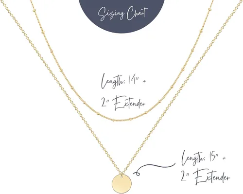 Miniatura 5 de Ava Riley Collar para mujer, gargantilla delicada chapada en oro de 14 quilates, collares de plata en capas para mujer, joyería de playa de moda
