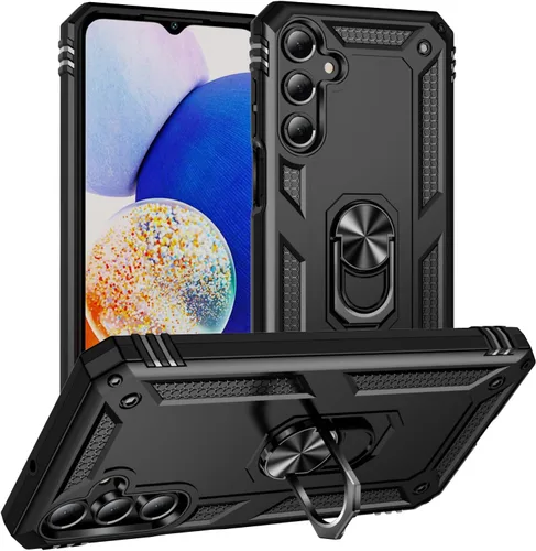 Miniatura 10 de DINGXIN Funda para Galaxy A03, funda para teléfono Samsung A03, [grado militar] soporte de anillo de metal para montaje en automóvil, funda Negro