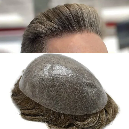 Miniatura 16 de Toupee - Piezas de cabello humano para hombre, 0.005 in, duradero, de polietileno, para hombres, sistema de cabello, unidades de repuesto