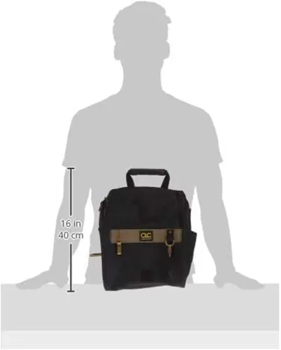Miniatura 5 de CLC Custom Leathercraft 1509 - Bolsa de herramientas para electricistas profesionales con cremallera, 21 bolsillos, color negro