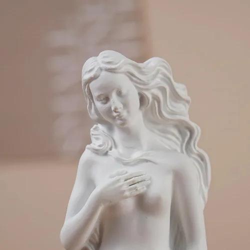 Miniatura 5 de Estatua de Venus blanca para decoración del hogar, escultura de afrodita de 7.6 pulgadas "Nacimiento de Venus", figura de resina hecha a mano