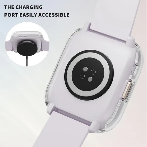 Miniatura 6 de Rc-Z Paquete de 2 fundas protectoras de pantalla para reloj inteligente Amazfit Active, parachoques duro de policarbonato integrado, película