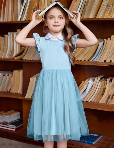 Miniatura 3 de Arshiner Vestido tutú para niñas pequeñas, vestidos de verano esponjosos, vestidos casuales de fiesta de tul para niños de 2 a 6 años