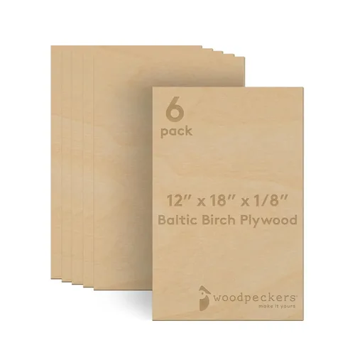 Miniatura 21 de 6 mm de madera contrachapada de abedul báltico 1/4 x 12 x 16 Pulgadas, Caja de 6 hojas de madera de grado B/BB, más fuerte que las hojas de tilo