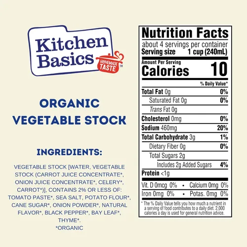 Miniatura 2 de Kitchen Basics Caldo de verduras orgánicas, 32 onzas (paquete de 12) Sin sabores artificiales, vegano, sin gluten