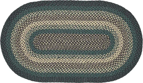 Miniatura 13 de VHC Brands Pine Grove, alfombra trenzada de yute, tapete de medio círculo, verde, 16.5 x 34 pulgadas