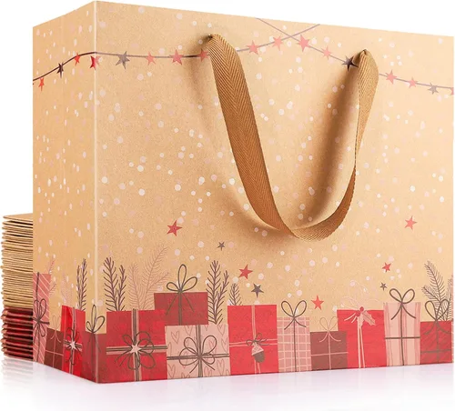 Miniatura 49 de EUSOAR Bolsas de regalo grandes negras, paquete de 12 bolsas de papel de compras de 16 x 6 x 12 pulgadas con asas, bolsa de mercancía de papel kraft
