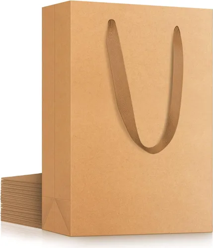 Miniatura 18 de EUSOAR Bolsas de compras de papel con asas, paquete de 25 bolsas pequeñas de papel kraft de 5.9 x 2.3 x 7.8 pulgadas, bolsa de mercancía