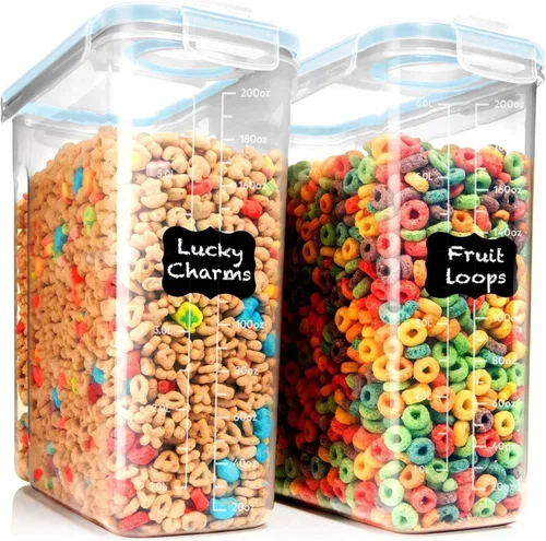 Miniatura 12 de Shazo Paquete de 2 (6.3L / 213OZ) Recipientes Herméticos EXTRA Grandes para Almacenamiento de Alimentos de Cereales para Almacenamiento de Alimentos