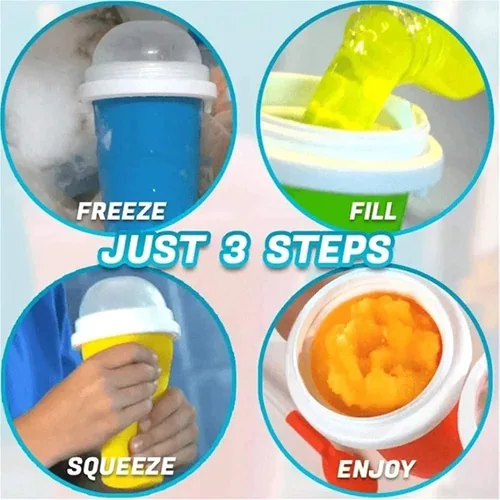Miniatura 3 de Taza para Hacer Slushies, Taza Mágica de Batidos Congelados Rápidos, Taza de Enfriamiento de Doble Capa con Exprimidor, Máquina para Hacer Slushies