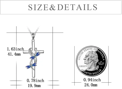 Miniatura 4 de POPLYKE Regalos para el Día de la Madre para mamá, collar de cruz de joyería regalos para madre, hija, abuela, plata de ley 925, collar con colgante