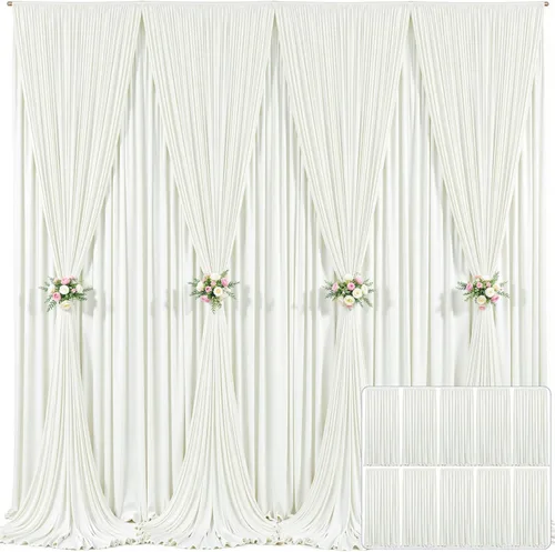 Miniatura 121 de Cortina de fondo beige de 10x10 para bodas y fiestas, cortina de fondo beige sin arrugas para fotos, cortinas de fondo para decoración de baby Gris