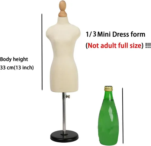 Miniatura 4 de Maniquí de forma de vestido femenino (no para adultos) Vestido corto de costura en miniatura directamente en el cuerpo en el interior, maniquí