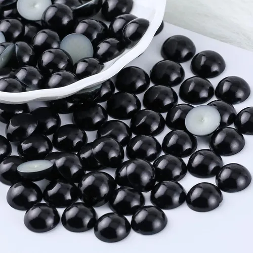 Miniatura 38 de 1500 PIEZAS 4mm Perlas Blancas de Media Parte Plana para Manualidades Joyería Álbum de Recortes Decoración de Uñas, Perlas de Parte Plana para Blanco