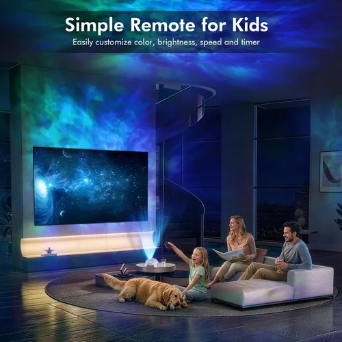Miniatura 6 de Rossetta Proyector de galaxia de doble lente, proyector de estrellas para dormitorio con ruido blanco y altavoz Bluetooth, control remoto