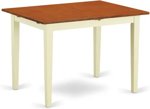 Miniatura 5 de East West Furniture NONI5-WHI-W - Juego de mesa de cocina de 5 piezas para 4 personas, incluye una mesa de comedor rectangular con hojas de mariposa