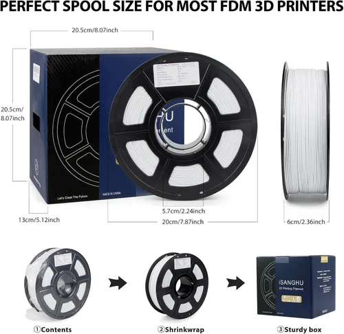 Miniatura 8 de ASA Filamento 1.75mm, resistente a UV, lluvia y calor, filamento duradero para impresora 3D, sin deformación, sin olor ni humos - Perfecto