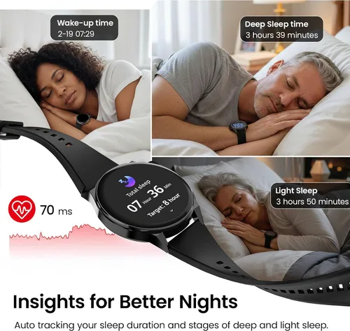 Miniatura 4 de Reloj inteligente de salud para mujeres y hombres, reloj de seguimiento de actividad física con pantalla de 1.43 pulgadas con frecuencia cardíaca