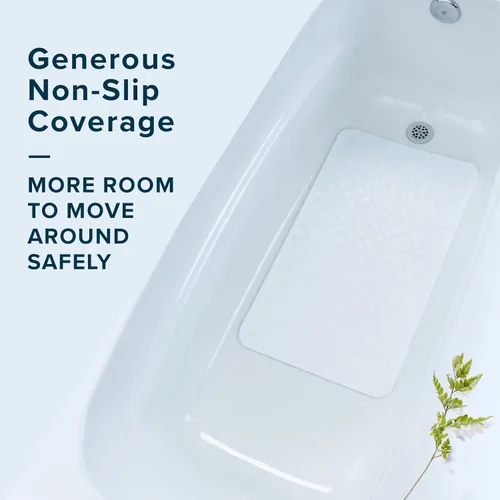 Miniatura 2 de SlipX Solutions Alfombrilla de seguridad de goma grande duradera de 27 x 15 pulgadas, siéntete seguro y seguro en tu baño o ducha, textura de Blanco