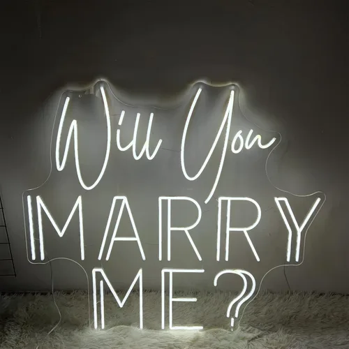 Miniatura 2 de Letrero de neón con texto en inglés «Will You Marry Me» para decoración de pared, letreros LED, 30 pulgadas de Mr & Mrs para decoración de pared