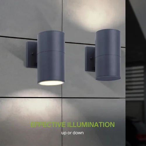 Miniatura 5 de ASD Lámpara de pared para exteriores de 1 luz Portalámparas E26 de 60W 120V ETL Luces cilíndricas hacia arriba y hacia abajo Aplique de pared
