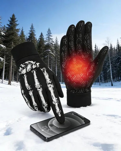 Miniatura 12 de Generic Guantes de invierno de lana para clima frío, impermeables, pantalla táctil, ciclismo, unisex, para adultos, rosa, ambidiestro, sin botones