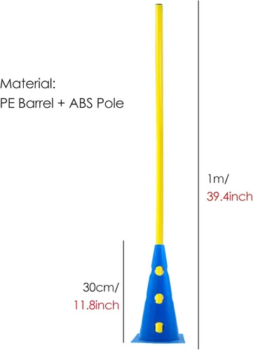 Miniatura 3 de Bastones de entrenamiento de agilidad de fútbol, paquete de 5 unidades, color amarillo, bastones de slalom de velocidad para equipos deportivos