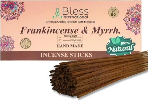 Miniatura 15 de Bless International varillas de incienso 100 % natural hechas a mano, sumergidas a mano, el mejor aroma Incienso y mirra