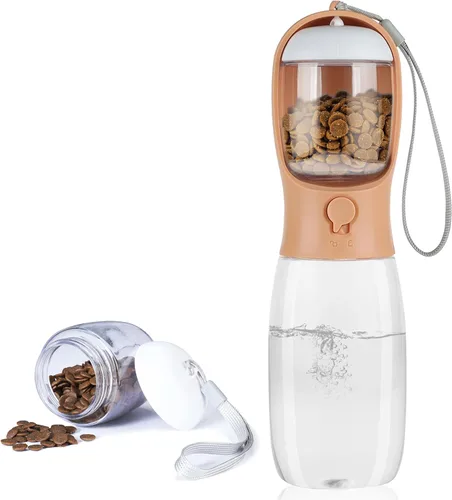 Miniatura 9 de Botella de agua para perros con recipiente para alimentos, dispensador de agua portátil a prueba de fugas para mascotas, para caminar, senderismo