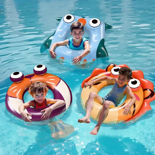 Miniatura 4 de Pool Wave - Flotadores inflables de piscina para niños, flotadores inflables de tubo de natación para niños, juguete flotante de agua al aire libre