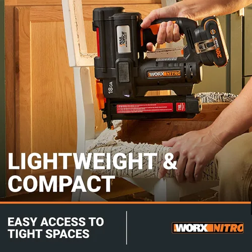 Miniatura 4 de Worx Nitro - Grapadora inalámbrica de corona estrecha de calibre 18 de 20 V, pistola de grapas inalámbrica que dispara hasta 80 grapas/minuto