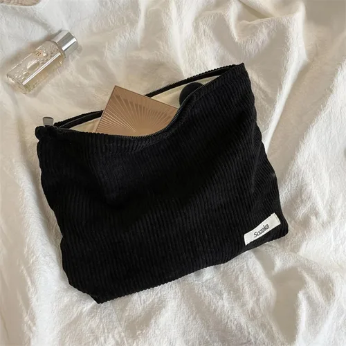 Miniatura 2 de Bolsas de cosméticos para mujer, bolsa de cosméticos de pana, bolsos estéticos para mujer, bolsos de mano con puntos sonrientes, organizador