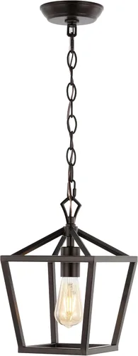 Miniatura 16 de JONATHAN Y Linterna colgante LED de 10 pulgadas de bronce aceitado/latón dorado con 3 luces, lámpara de araña clásica y moderna de granja para isla