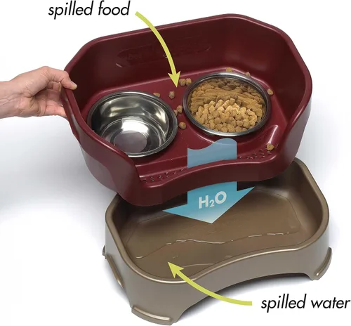 Miniatura 3 de Neater Pet Brands Cuencos para Perros Deluxe a Prueba de Derrames Elevados para Perros Pequeños Menores de 19 lbs, Fabricado en EE.UU., Cuenco
