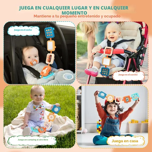 Miniatura 6 de Tablero de actividades para niños de 1 año, juguetes de viaje para niños pequeños de 1 a 3 años en avión, tablero Montessori ocupado cubo ocupado
