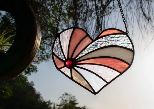 Miniatura 2 de Atrapasoles con forma de corazón para colgar ventanas, regalo de cumpleaños en forma de corazón para abuela, tía, hermana, padres, para mujeres